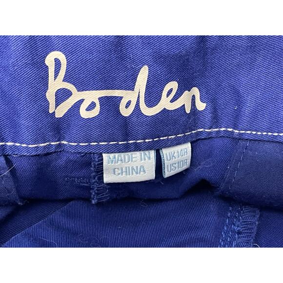 Boden Chino Pants Size 10R Royal Blue Mid Rise Straight Leg Ankle Zip Preppy NWT - Picture 8 of 8